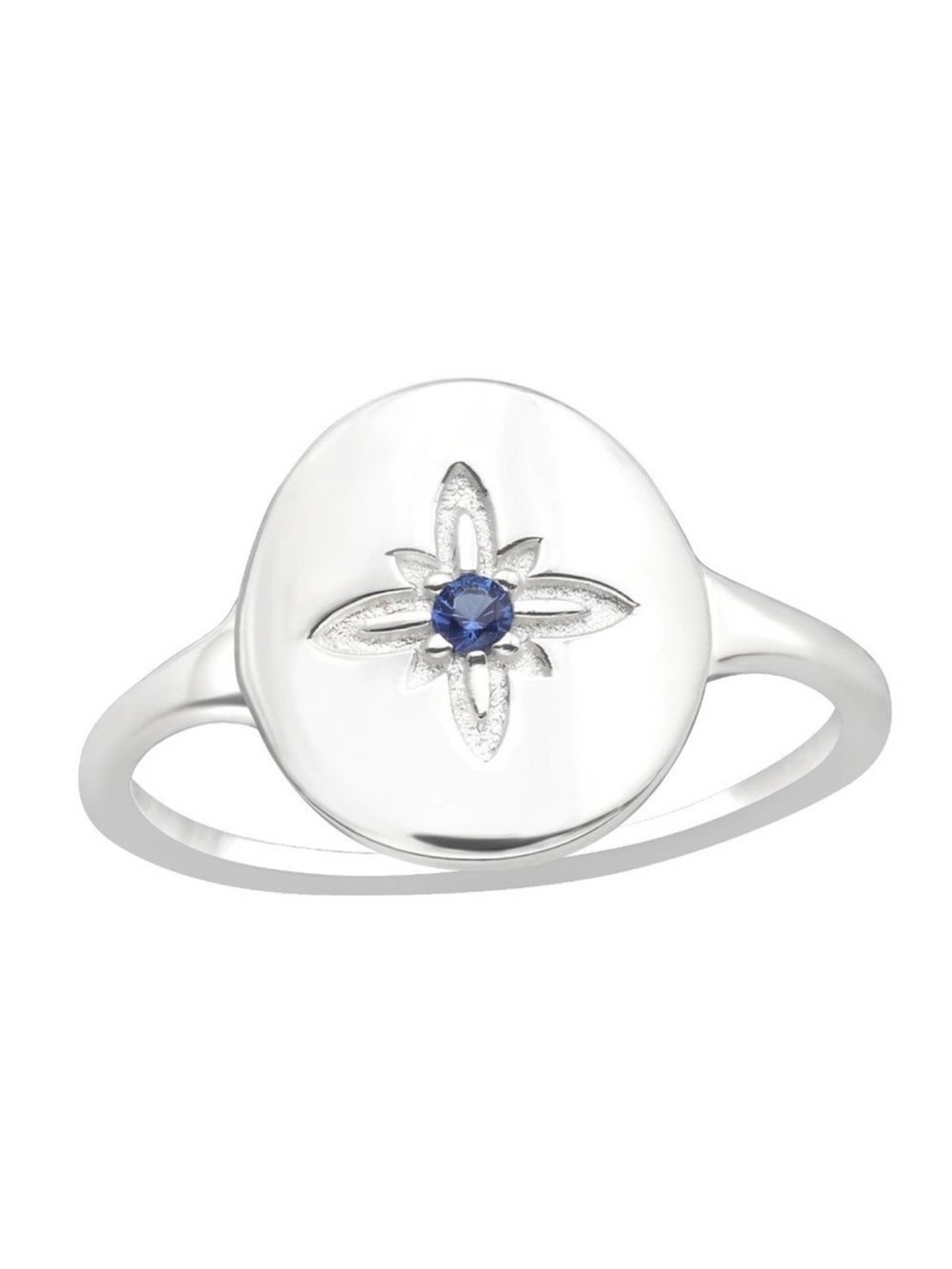 Sterling Silver Sapphire Signet Ring​